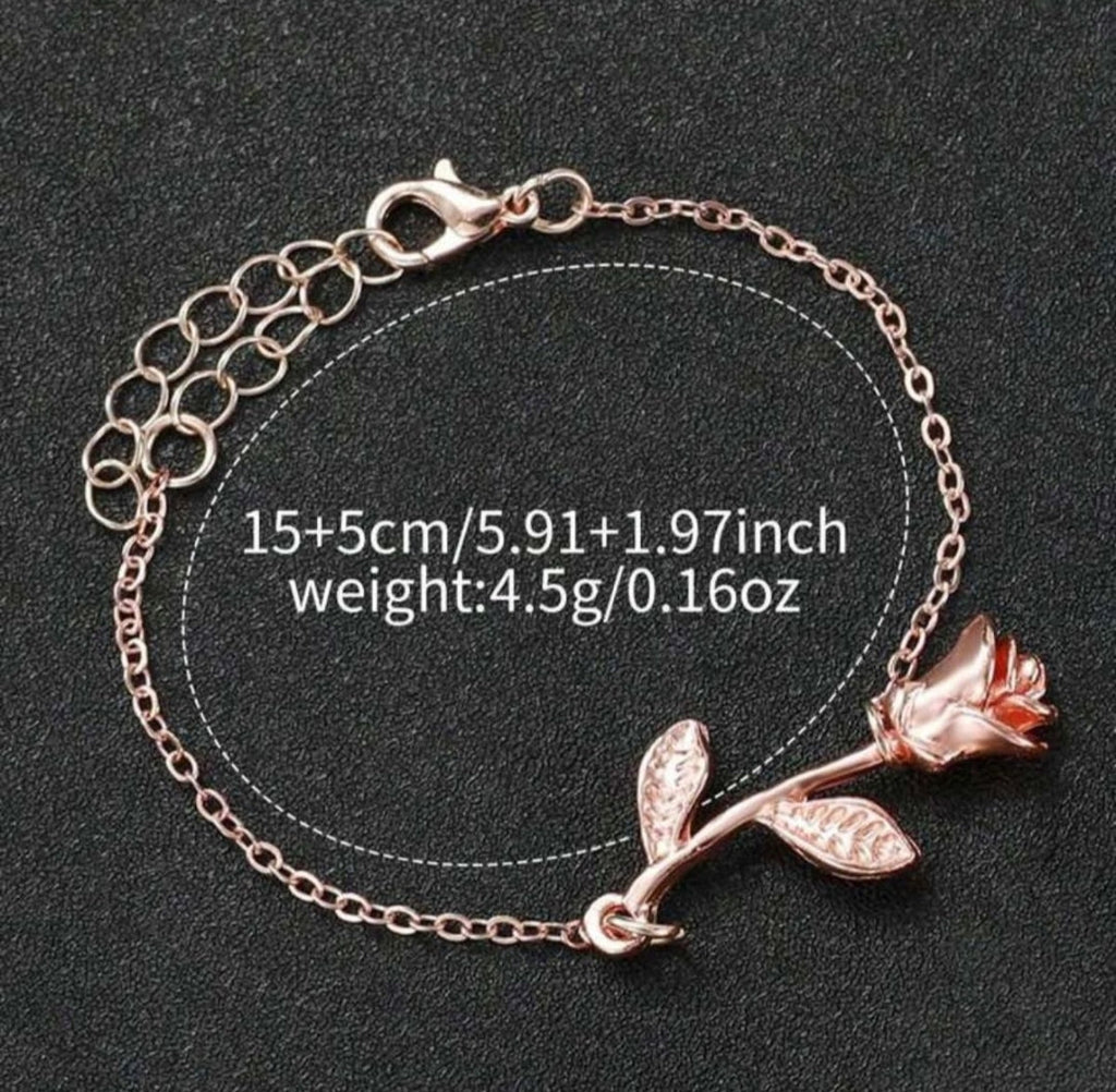 Elegant Gold-Toned Heart Gem Jewelry and Watch Set