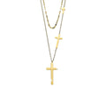 Layered Cross Necklace for Women - Gold Titanium Steel Gift Jewelry